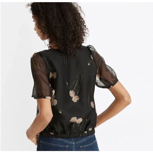 Madewell Silk Organza Puff-Sleeve
Wrap Top in Aster Portrait size xs - Picture 9 of 9